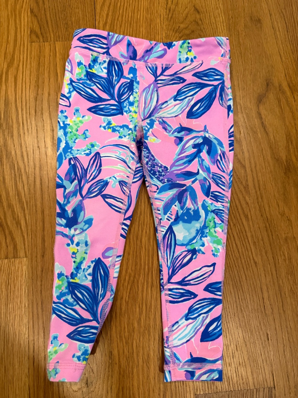 Lilly Pulitzer Pink Floral Leaf Print Leggings